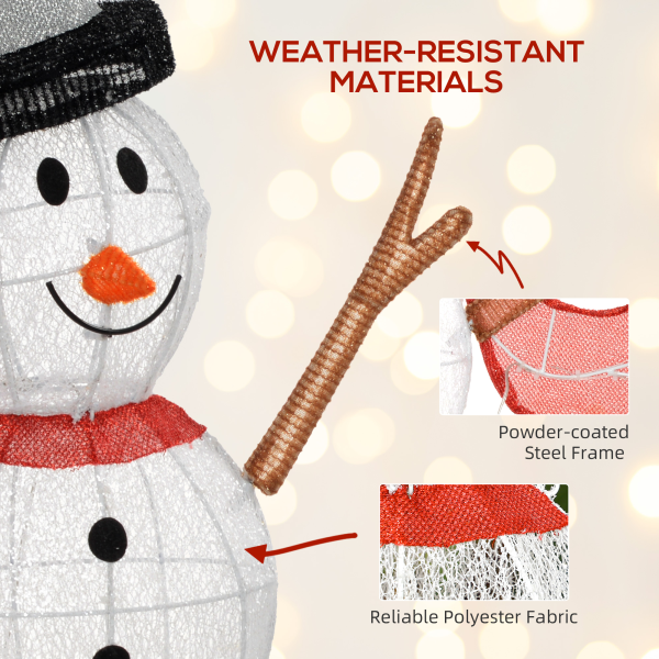 Outsunny Lighted Christmas Snowman Waterproof Outdoor Christmas Decorations - Image 7