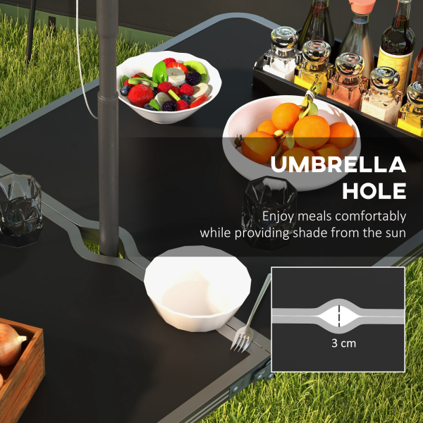 Outsunny Camping Table and Chairs Outdoor Indoor Use for BBQ Picnic Garden - Image 7