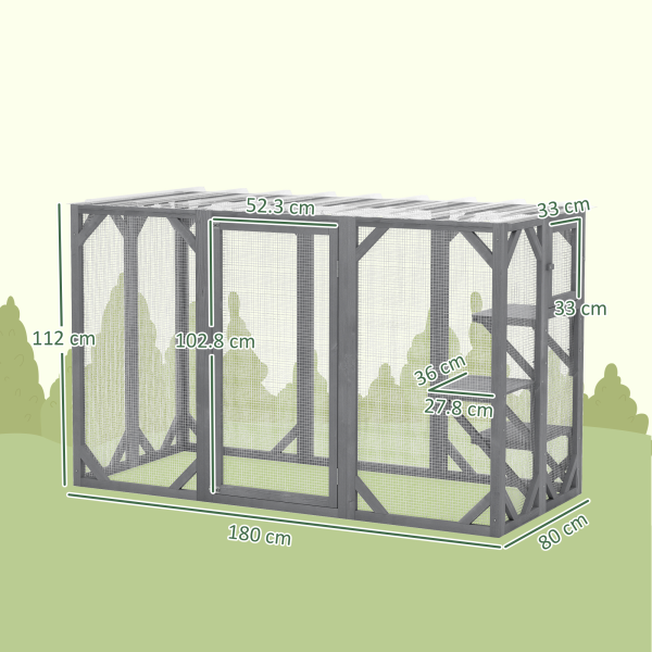 PawHut Boho Style Cat Litter Box Enclosure with Rattan Door, Scratching Mat - Image 5