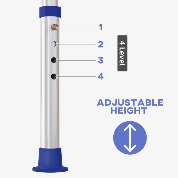 HOMCOM Adjustable Shower Stool with Foot Pads for Elderly Disabled Purple - Image 7