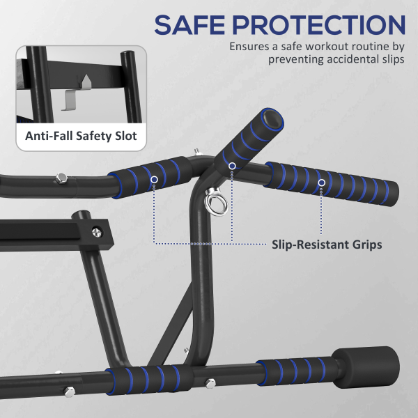 SPORTNOW Multi-Grip Pull Up Bar, Chin Up Bar Doorway with Non-Slip Grips - Image 7