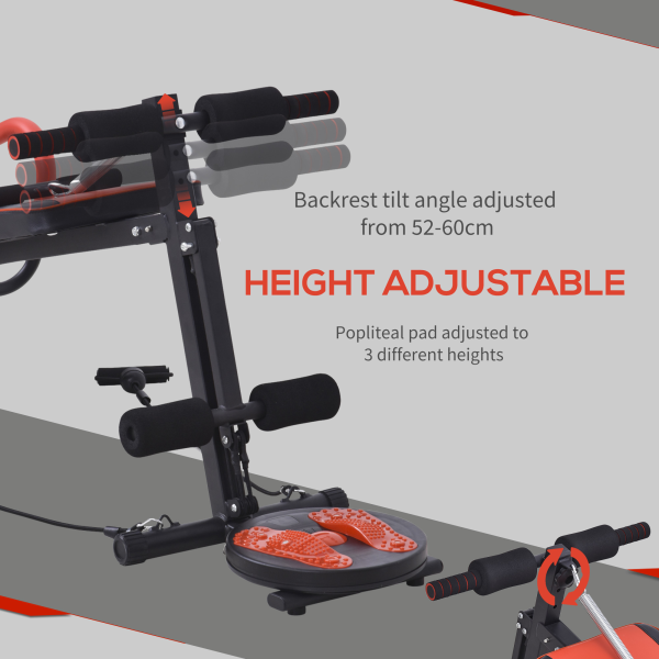 HOMCOM Adjustable Sit Up Bench with Twist Waist Disc for Home, Office, Gym - Image 6