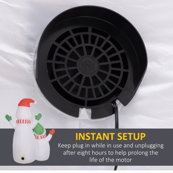 Outsunny 8FT Christmas Inflatable Snowman with Rotating Colorful LED Light - Image 6