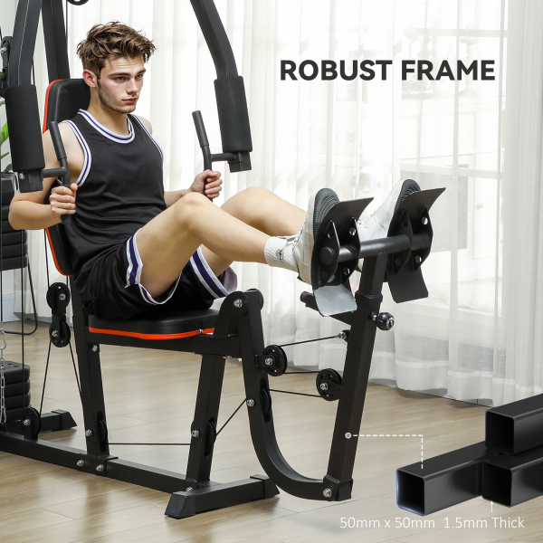 SPORTNOW Home Gym Machine Compact Multi Gym with 45kg Weight Stack - Image 6