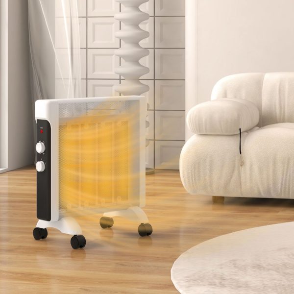 HOMCOM 2000W Panel Heater, Electric Space Heater for Home, White - Image 8