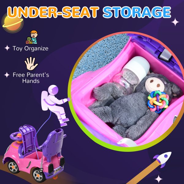 AIYAPLAY 3 in 1 Ride on Push Car, Cartoon Robot Foot to Floor Slider - Image 8