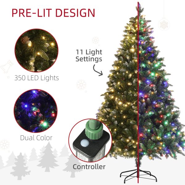 HOMCOM 6 Ft Artificial LED Christmas Tree with Metal Base, Hinged Branches - Image 4