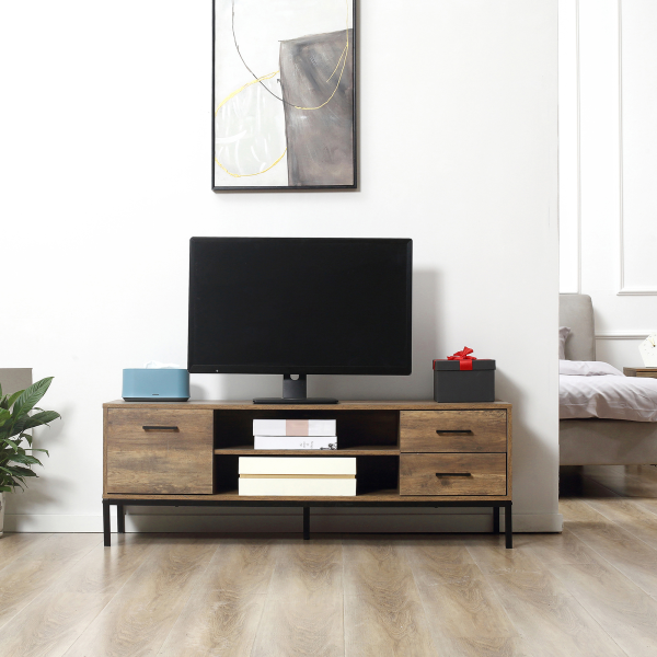 HOMCOM TV Stand for TV up to 50 Inches with Storage Coffee - Image 8