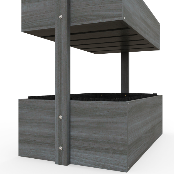 Outsunny Raised Garden Bed Wooden Plant Stand Grey - Image 8