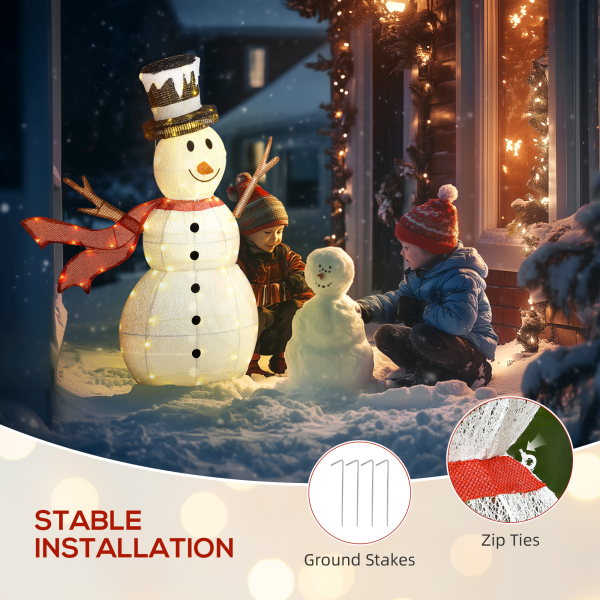Outsunny Lighted Christmas Snowman Waterproof Outdoor Christmas Decorations - Image 8