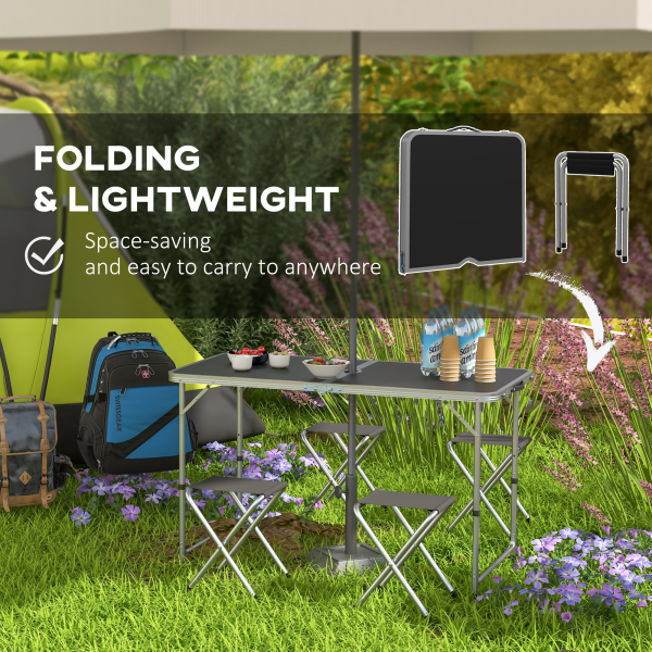 Outsunny Camping Table and Chairs Outdoor Indoor Use for BBQ Picnic Garden - Image 8
