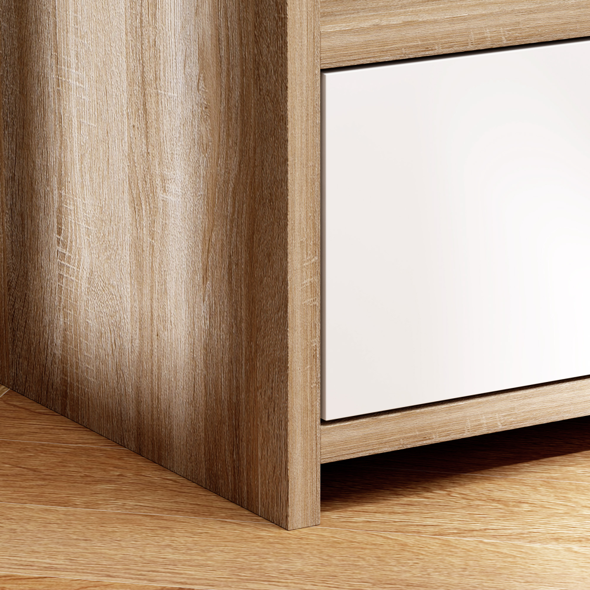 HOMCOM Bedside Table with Drawer for Bedroom, Living Room, Natural Wood Effect - Image 7
