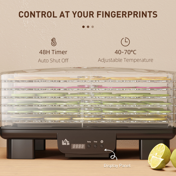 HOMCOM 6 Tray Food Dehydrator, Food Dryer Machine for Fruit Meat Vegetable - Image 8