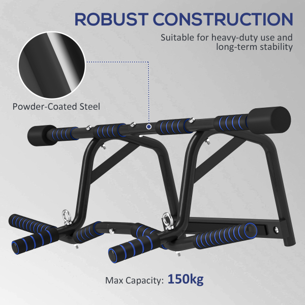 SPORTNOW Multi-Grip Pull Up Bar, Chin Up Bar Doorway with Non-Slip Grips - Image 8