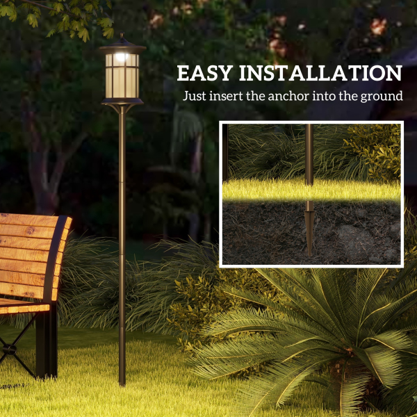 Outsunny LED Outdoor Solar Post Lights, Waterproof IP44, Cool White, 2 Pack - Image 8