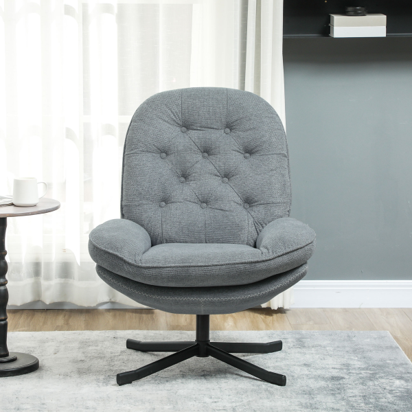 HOMCOM Accent Chair with Water-Repellent Chenille Fabric - Image 7