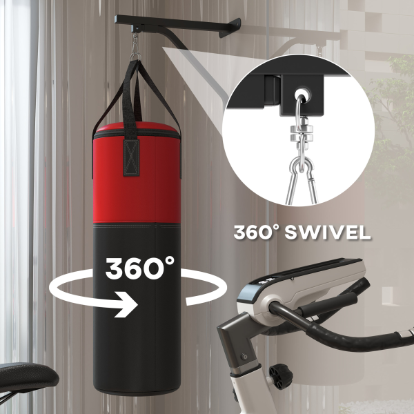 SPORTNOW Unfilled Punch Bag with Boxing Gloves and Wall Mounted Bracket - Image 7