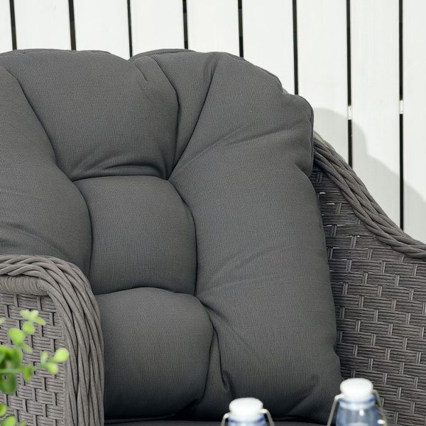 Outsunny 4 PCS Rattan Garden Furniture, Padded Cushions Conversation Sofa Set - Image 8