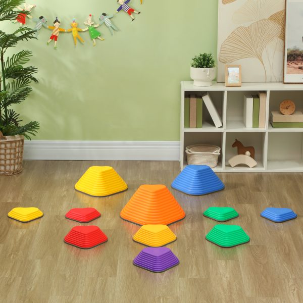 AIYAPLAY 11PCs Kids Stepping Stones, Non-Slip Stackable River Stones - Image 8
