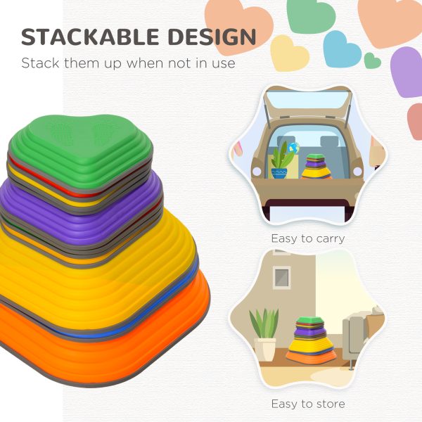 AIYAPLAY 11PCs Kids Stepping Stones, Non-Slip Stackable River Stones - Image 4