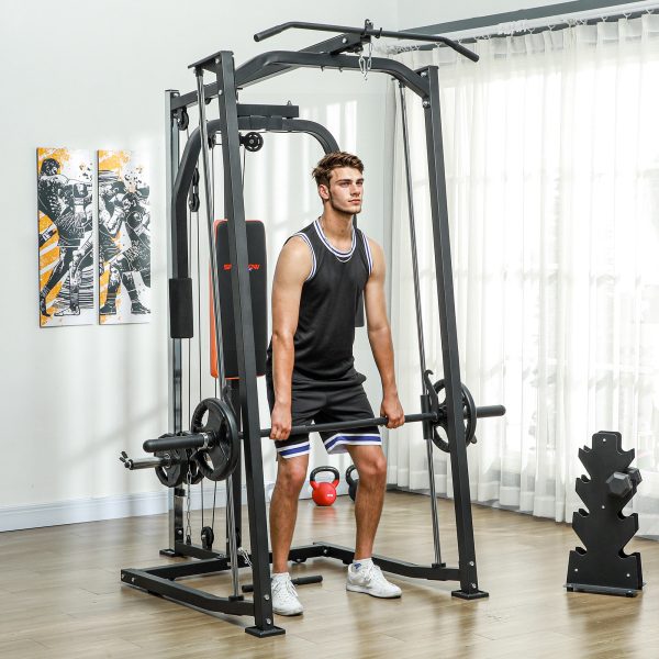 SPORTNOW Multi-Gym Smith Machine Power Cage for Home Gym Weight Lifting - Image 2