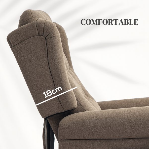 HOMCOM Power Lift Recliner Armchair with Wingback, Button Tufted, Brown - Image 7
