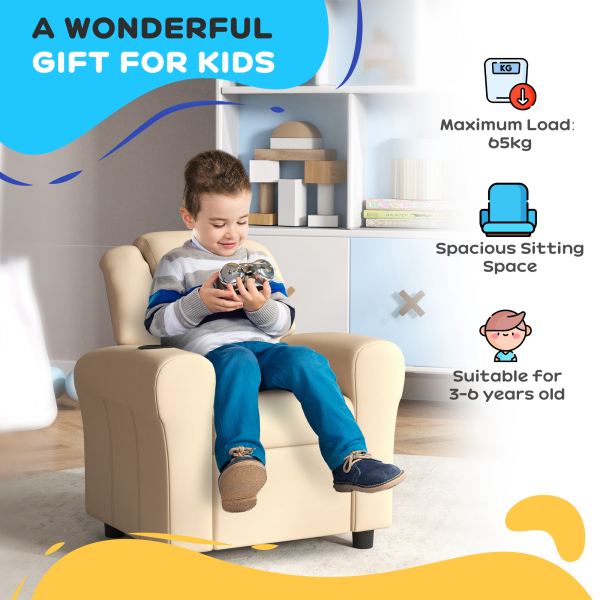 HOMCOM Kids Recliner Chair with Adjustable Backrest and Footrest - Image 8