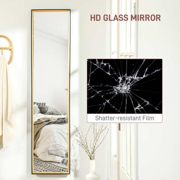 HOMCOM Full Length Mirror Wall Mount Leaning Standing Mirror, Black - Image 8