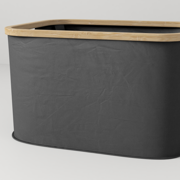 HOMCOM 36L Collapsible Laundry Hamper, Washing Basket for Bathroom, Black - Image 8
