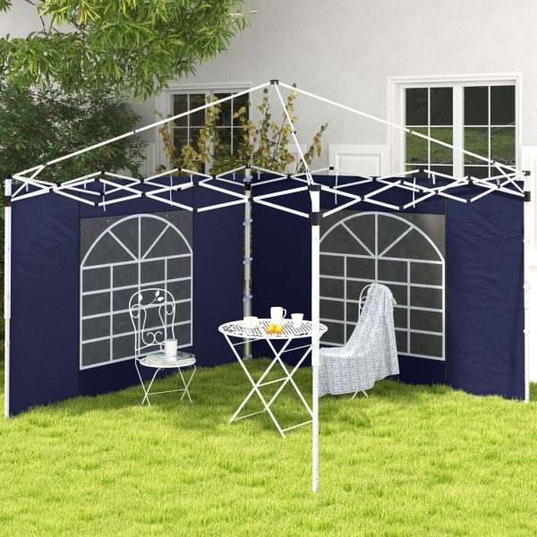 Outsunny 3x3(m) or 3x6m Pop Up Gazebo Side Panels Replacement, 2 Pack, Blue - Image 2