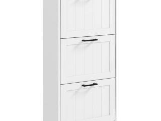HOMCOM Slim Shoe Storage Cabinet with 3 Flip Drawers for Entryway, White