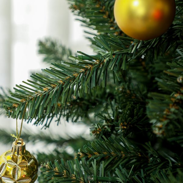HOMCOM 6ft Artificial Christmas Tree with Warm White LED Light, Metal Base - Image 6