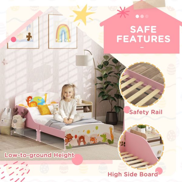 AIYAPLAY Toddler Bed, Cute Animal-Themed Kids Bed Frame, 143 x 77 x 60cm - Image 3