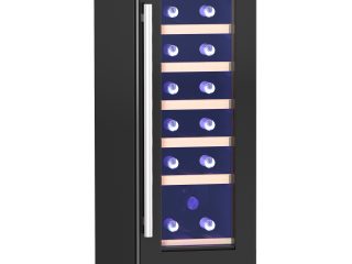 HOMCOM Freestanding / Built-in Wine Cooler Fridge, 19 Bottle, Black