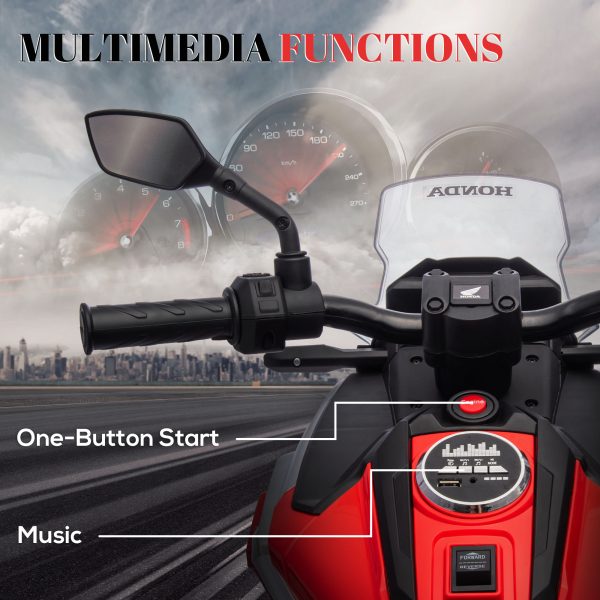 AIYAPLAY Honda Licensed 12V Kids Electric Motorbike w/ Music Headlights - Image 4