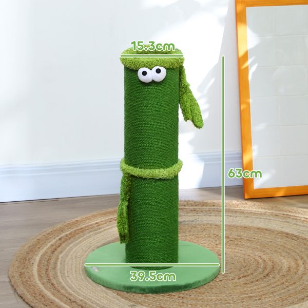 PawHut Cat Scratching Post for Indoor Cats with Sisal Rope Cover, Large Base - Image 5