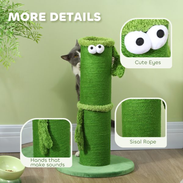 PawHut Cat Scratching Post for Indoor Cats with Sisal Rope Cover, Large Base - Image 4