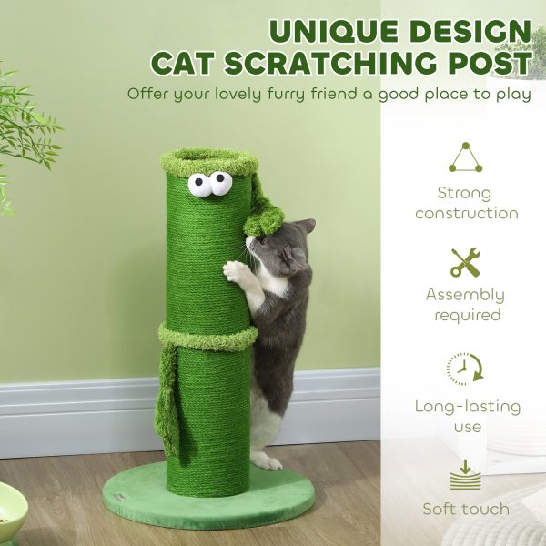 PawHut Cat Scratching Post for Indoor Cats with Sisal Rope Cover, Large Base - Image 3