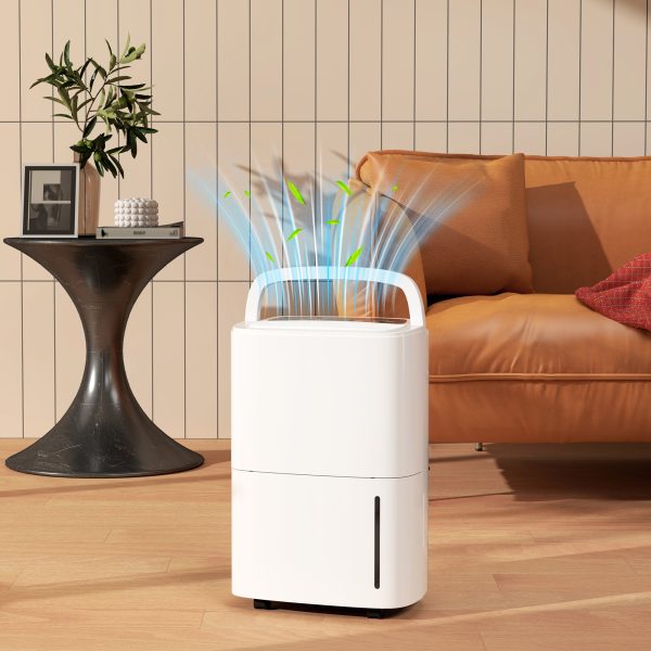 HOMCOM 20L/Day Dehumidifier with Continuous Drainage, 5L Water Tank, Timer - Image 8