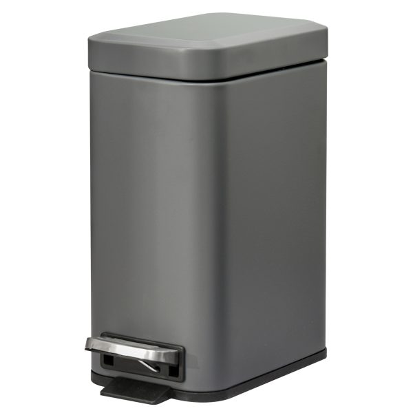5L Steel Step Trash Can with Quiet-Closed Lid, Silent and Gentle Open,
