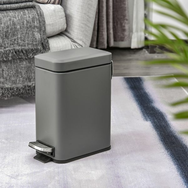 5L Steel Step Trash Can with Quiet-Closed Lid, Silent and Gentle Open, - Image 2