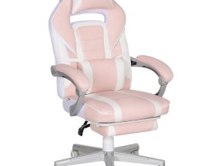HOMCOM PU Leather Gaming Chair with Footrest 150 Degree Reclining Back