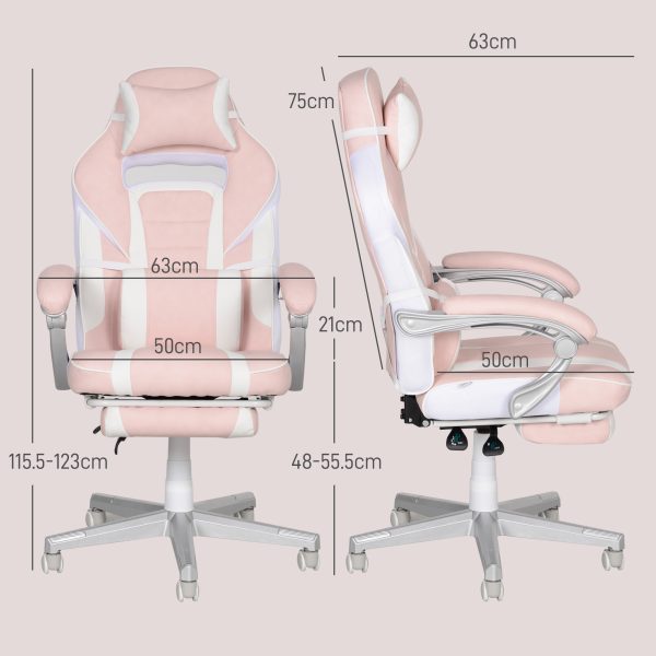 HOMCOM PU Leather Gaming Chair with Footrest 150 Degree Reclining Back - Image 5