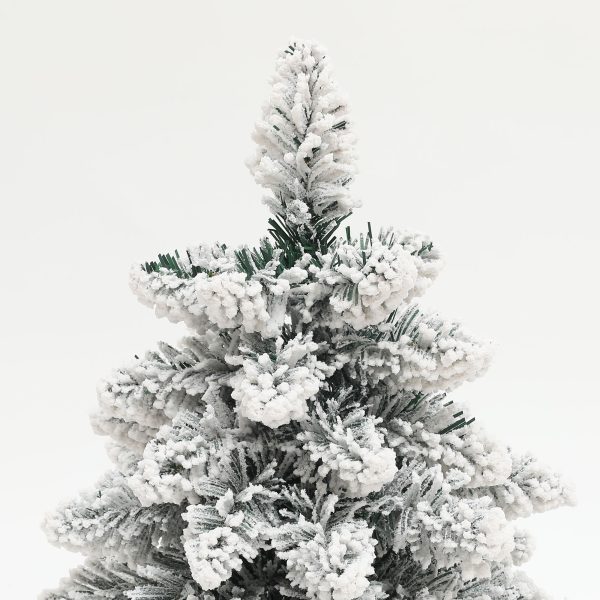 HOMCOM 2 Piece Mini Artificial Christmas Trees Flocked Tabletop Xmas Trees - Image 6