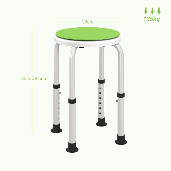 HOMCOM 360 Degree Swivel Shower Stool w/ Non-Slip Feet for Disabled - Image 5