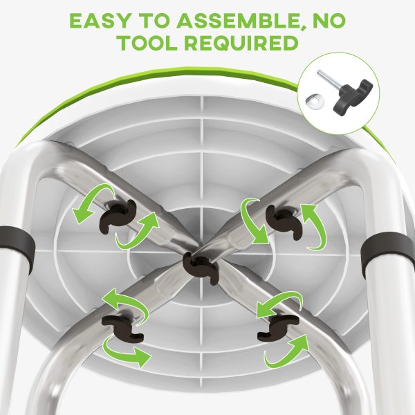 HOMCOM 360 Degree Swivel Shower Stool w/ Non-Slip Feet for Disabled - Image 7