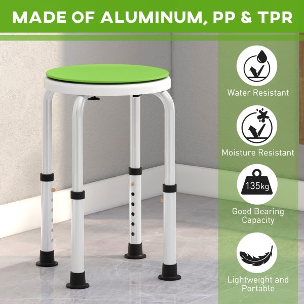 HOMCOM 360 Degree Swivel Shower Stool w/ Non-Slip Feet for Disabled - Image 4
