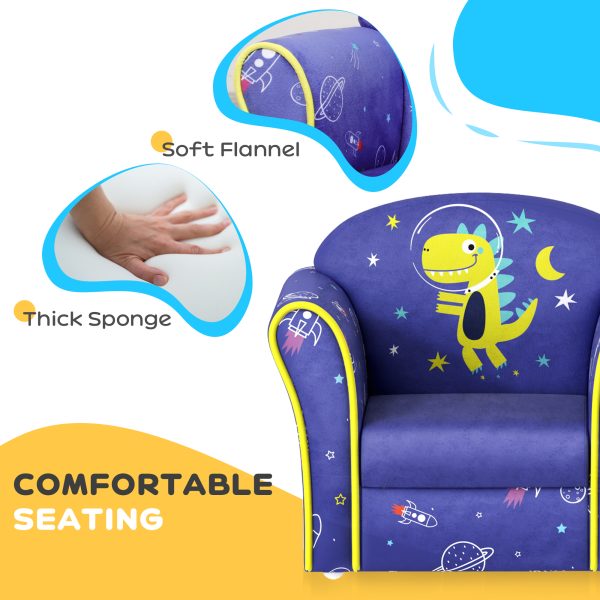 AIYAPLAY Kids Sofa Chair with Planet Dinosaur Design for Bedroom, Playroom - Image 4