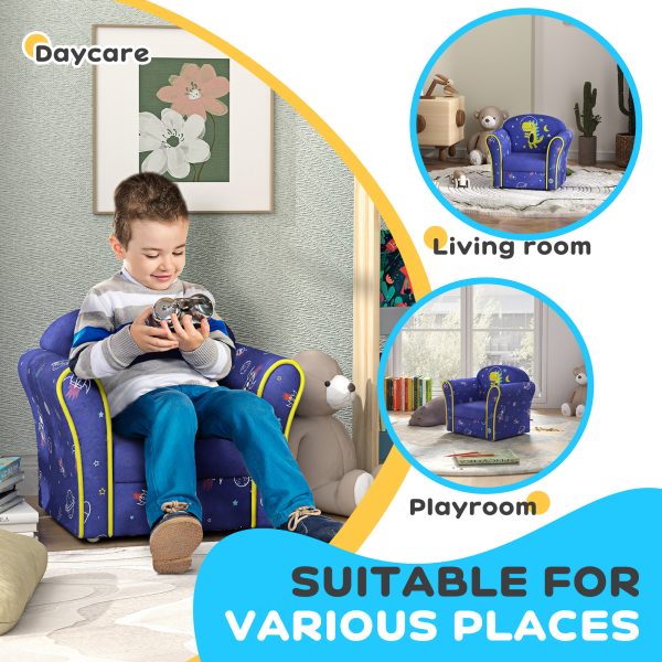 AIYAPLAY Kids Sofa Chair with Planet Dinosaur Design for Bedroom, Playroom - Image 6