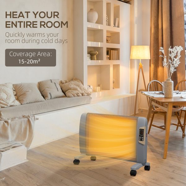 HOMCOM Mica Electric Space Heater, Portable Heater, 2 Heat Settings - Image 7